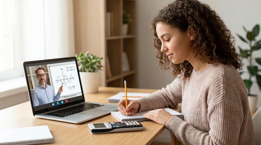 Student studying Pre Calculus